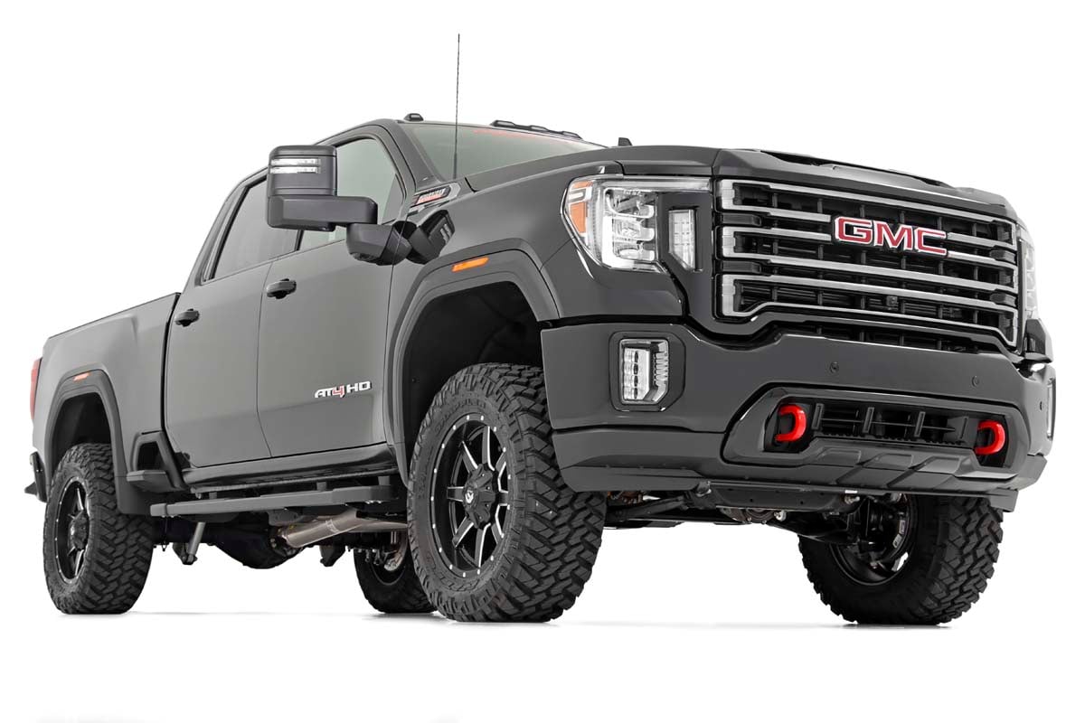 GMC Sierra 2500 HD Suspension Lift Kit - Front + Rear - Rough Country - 3 Inch Lift Kit + Upper Control Arms + M1 + N3 Nitrogen-charged Shocks - '20-'24